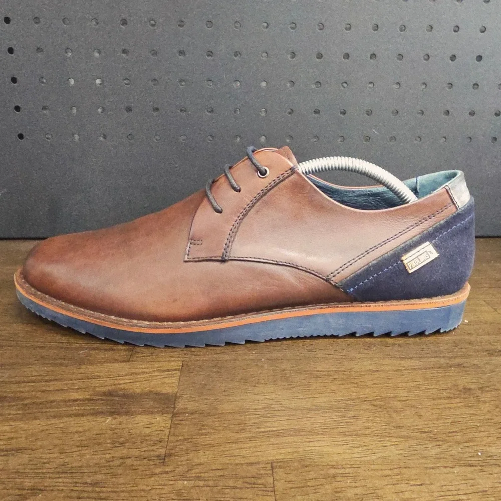Pikolinos Derby Shoes Mens 43 Brown Leather Suede Heel Made in Spain